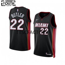 Dres Miami Heat Jimmy Butler 22 Nike 2022-23 Icon Edition Crno Swingman - Dječji